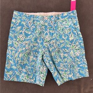 Lilly Pulitzer Men's Beaumont Stretch Short Turquoise Oasis - Sz 34 NWT